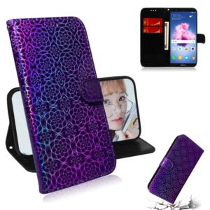 For Huawei Y5 2018 / Y5 Lite 2018 Solid Color Colorful Magnetic Buckle Horizontal Flip PU Leather Case with Holder & Card Slots & Wallet & Lanyard(Purple) (OEM)