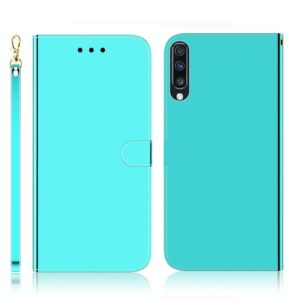 For Galaxy A70 Imitated Mirror Surface Horizontal Flip Leather Case with Holder & Card Slots & Wallet & Lanyard(Mint Green) (OEM)