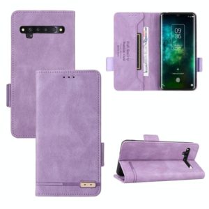 For TCL 10 Pro Magnetic Clasp Flip Leather Phone Case(Purple) (OEM)