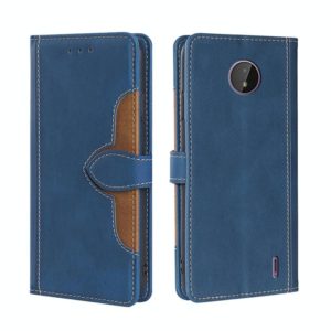 For Nokia C10 / C20 Skin Feel Straw Hat Magnetic Buckle Leather Phone Case(Blue) (OEM)