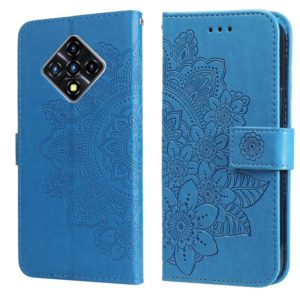 For Infinix Zero 8 7-petal Flowers Embossing Pattern Horizontal Flip PU Leather Case with Holder & Card Slots & Wallet & Photo Frame(Blue) (OEM)
