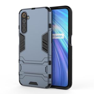 For OPPO Realme 6 PC + TPU Shockproof Protective Case with Invisible Holder(Navy Blue) (OEM)