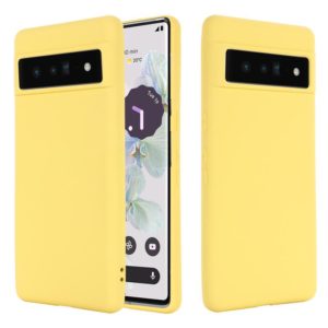 For Google Pixel 7 Pro Pure Color Liquid Silicone Shockproof Phone Case(Yellow) (OEM)