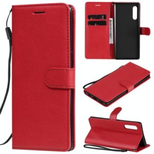 For LG G9 Solid Color Horizontal Flip Protective Leather Case with Holder & Card Slots & Wallet & Photo Frame & Lanyard(Red) (OEM)