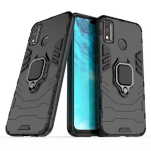 For Huawei Honor 9X Lite Shockproof PC + TPU Protective Case with Magnetic Ring Holder(Black) (OEM)