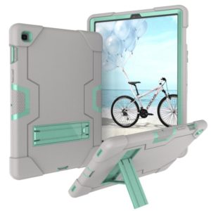 For Galaxy Tab S5e T720 Contrast Color Silicone + PC Combination Case with Holder(Grey + Aqua) (OEM)