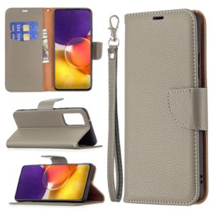 For Samsung Galaxy A82 5G Litchi Texture Pure Color Horizontal Flip Leather Case with Holder & Card Slots & Wallet & Lanyard(Gray) (OEM)