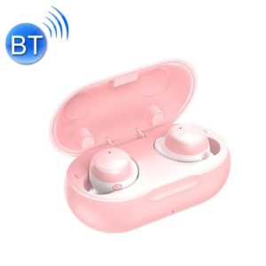 TWS-22 Bluetooth 5.0 In-Ear Sports Waterproof Noise Cancelling Touch Control Mini Headphones(Pink) (OEM)