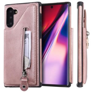 For Galaxy Note 10 Solid Color Double Buckle Zipper Shockproof Protective Case(Rose Gold) (OEM)