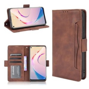 For Oukitel C21 Pro Skin Feel Calf Pattern Horizontal Flip Leather Case with Holder & Card Slots & Photo Frame(Brown) (OEM)