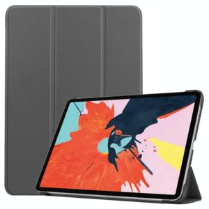 For iPad Air 2022 / 2020 10.9 Custer Texture Horizontal Flip Leather Case with Three-folding Holder & Sleep / Wake-up Function(Grey) (OEM)