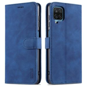 For Samsung Galaxy A12 5G AZNS Skin Feel Calf Texture Horizontal Flip Leather Case with Card Slots & Holder & Wallet(Blue) (AZNS) (OEM)