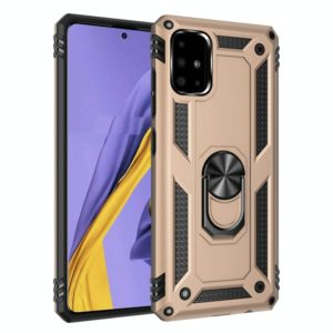 For Galaxy A51 Armor Shockproof TPU + PC Protective Case with 360 Degree Rotation Holder(Gold) (OEM)