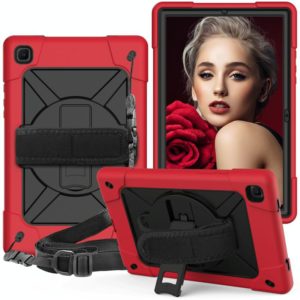 For Samsung Galaxy Tab A7 10.4 (2020) T500/T505 Contrast Color Robot Shockproof Silicone + PC Protective Case with Holder(Red Black) (OEM)