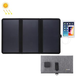 HAWEEL 21W Ultrathin 3-Fold Foldable 5V / 3A Solar Panel Charger with Dual USB Ports, Support QC3.0 and AFC(Black) (HAWEEL) (OEM)