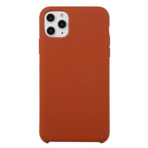 For iPhone 11 Pro Solid Color Solid Silicone Shockproof Case(Saddle Brown) (OEM)