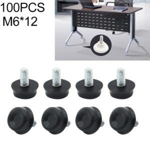 100 PCS Adjustable Foot Pad Furniture Screw Support Stub, M6x12 (OEM)