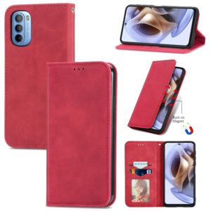 For Motorola Moto G31 Retro Skin Feel Magnetic Horizontal Flip Leather Phone Case(Red) (OEM)
