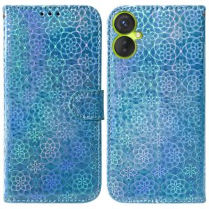 For Tecno Spark 9 Pro Colorful Magnetic Buckle Leather Phone Case(Blue) (OEM)