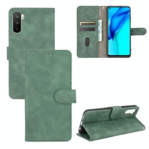 For Huawei Maimang 9 / Mate 40 Lite Solid Color Skin Feel Magnetic Buckle Horizontal Flip Calf Texture PU Leather Case with Holder & Card Slots & Wallet(Green) (OEM)