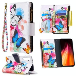 For Xiaomi Redmi Note 8T Colored Drawing Pattern Zipper Horizontal Flip Leather Case with Holder & Card Slots & Wallet(Two Butterflies) (OEM)