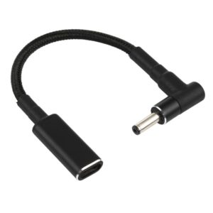 PD 100W 18.5-20V 4.0 x 1.35mm Elbow to USB-C / Type-C Adapter Nylon Braid Cable (OEM)