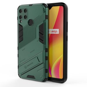 For OPPO Realme C15 Punk Armor 2 in 1 PC + TPU Shockproof Case with Invisible Holder(Green) (OEM)