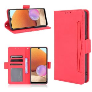 For Samsung Galaxy A32 4G Skin Feel Calf Pattern Horizontal Flip Leather Case with Holder & Card Slots & Photo Frame(Red) (OEM)