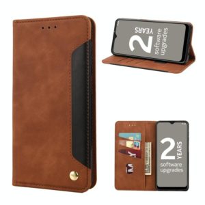 For Nokia G21 Skin Feel Splicing Leather Phone Case(Brown) (OEM)