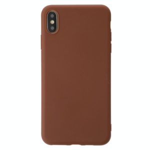 For iPhone XS Shockproof Frosted TPU Protective Case(Brown) (OEM)