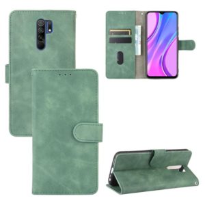 For Xiaomi Redmi 9 Solid Color Skin Feel Magnetic Buckle Horizontal Flip Calf Texture PU Leather Case with Holder & Card Slots & Wallet(Green) (OEM)