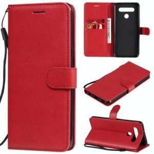 For LG K41S / K51S Solid Color Horizontal Flip Protective Leather Case with Holder & Card Slots & Wallet & Photo Frame & Lanyard(Red) (OEM)