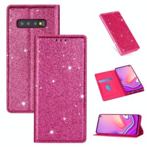 For Samsung Galaxy S10e Ultrathin Glitter Magnetic Horizontal Flip Leather Case with Holder & Card Slots(Rose Red) (OEM)