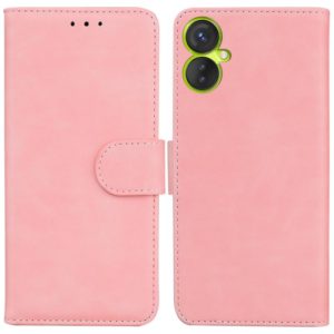 For Tecno Spark 9 Pro Skin Feel Pure Color Flip Leather Phone Case(Pink) (OEM)