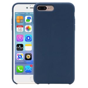 Pure Color Liquid Silicone Case for iPhone 8 Plus & 7 Plus(Dark Blue) (OEM)