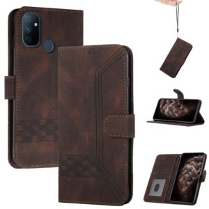 Cubic Skin Feel Flip Leather Phone Case For OnePlus Nord N10 5G(Brown) (OEM)