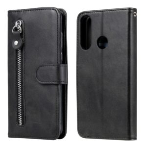 For Huawei Y6p Fashion Calf Texture Zipper Horizontal Flip Leather Case with Stand & Card Slots & Wallet Function(Black) (OEM)