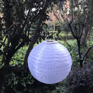 26 LM Outdoor Solar White Lantern Hanging Lamp Wedding Festival Celebration Lantern Courtyard Decorative Light(White Light) (OEM)