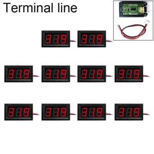 10 PCS 0.56 inch 2 Terminal Wires Digital Voltage Meter with Shell, Color Light Display, Measure Voltage: DC 4.5-30V (Red) (OEM)
