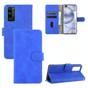For Huawei Honor 30 Pro Solid Color Skin Feel Magnetic Buckle Horizontal Flip Calf Texture PU Leather Case with Holder & Card Slots & Wallet(Blue) (OEM)
