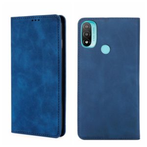 For Motorola Moto E20 Skin Feel Magnetic Horizontal Flip Leather Phone Case(Blue) (OEM)