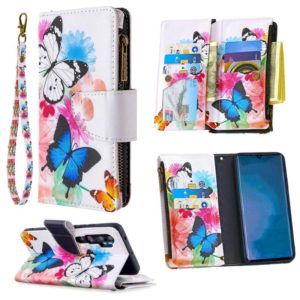 For Xiaomi Mi CC9 Pro / Note 10 Colored Drawing Pattern Zipper Horizontal Flip Leather Case with Holder & Card Slots & Wallet(Two Butterflies) (OEM)