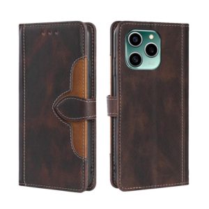 For Honor 60 SE Skin Feel Straw Hat Magnetic Buckle Leather Phone Case(Brown) (OEM)