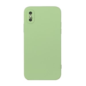 For iPhone XS Max Straight Edge Solid Color TPU Shockproof Case(Matcha Green) (OEM)