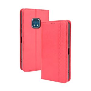 For Nokia XR20 Magnetic Buckle Retro Crazy Horse Texture Horizontal Flip Leather Case with Holder & Card Slots & Photo Frame(Red) (OEM)