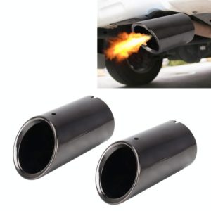 2 PCS Car Styling Stainless Steel Exhaust Tail Muffler Tip Pipe for VW Volkswagen 1.8T/2T Swept Volume, Audi A1/A3/A4L/Q3/Q5(Black) (OEM)