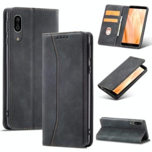 For Sharp Aquos Sense 3 Magnetic Dual-fold Leather Phone Case(Black) (OEM)