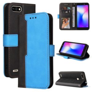 Business Stitching-Color Horizontal Flip PU Leather Case with Holder & Card Slots & Photo Frame For Tecno Pop 2 F / Pop 2 Power / Itel P13 B1F(Blue) (OEM)