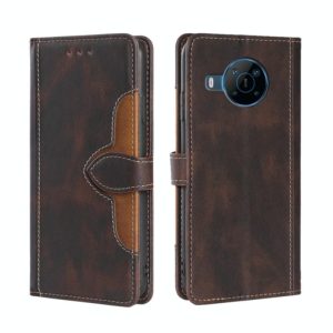 For Nokia X100 Stitching Skin Feel Magnetic Buckle Horizontal Flip PU Leather Case(Brown) (OEM)