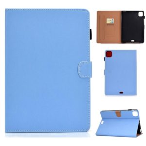 For iPad Air 2022 / 2020 10.9 Solid Color Magnetic Horizontal Flip Leather Case with Card Slots & Holder & Anti-skid Strip(Blue) (OEM)
